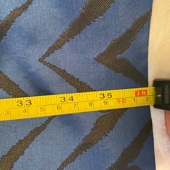 ANNE KLEIN belted chevron dress, metallic blue & black SZ 2 - Picture 11 of 11